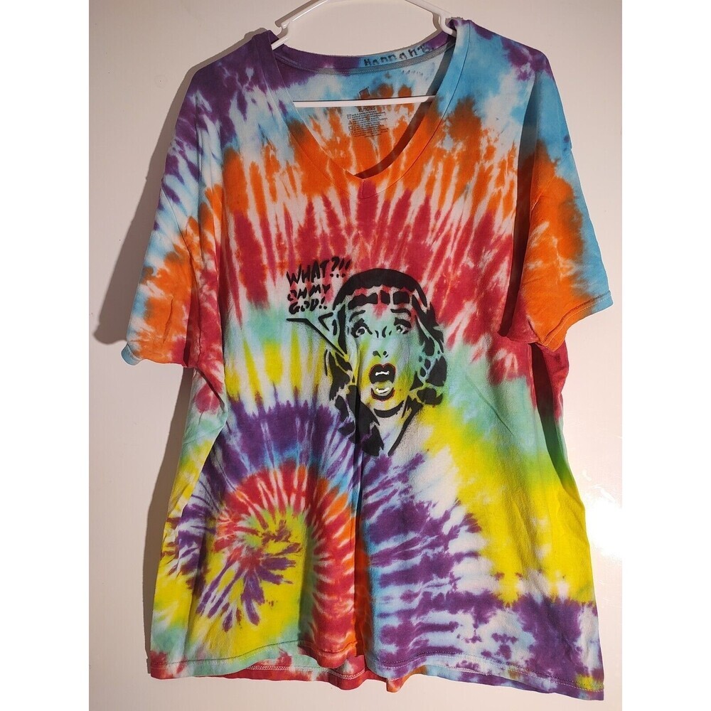 Tye Dye T Shirt OMG Women Hippie Unisex Vtg Multi Color Sz XL Custom Tie Die